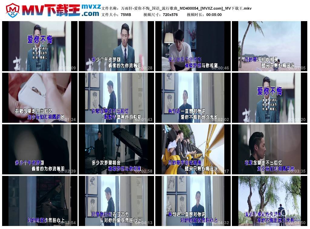 万雨轩-爱你不悔_国语_流行歌曲_MD400054